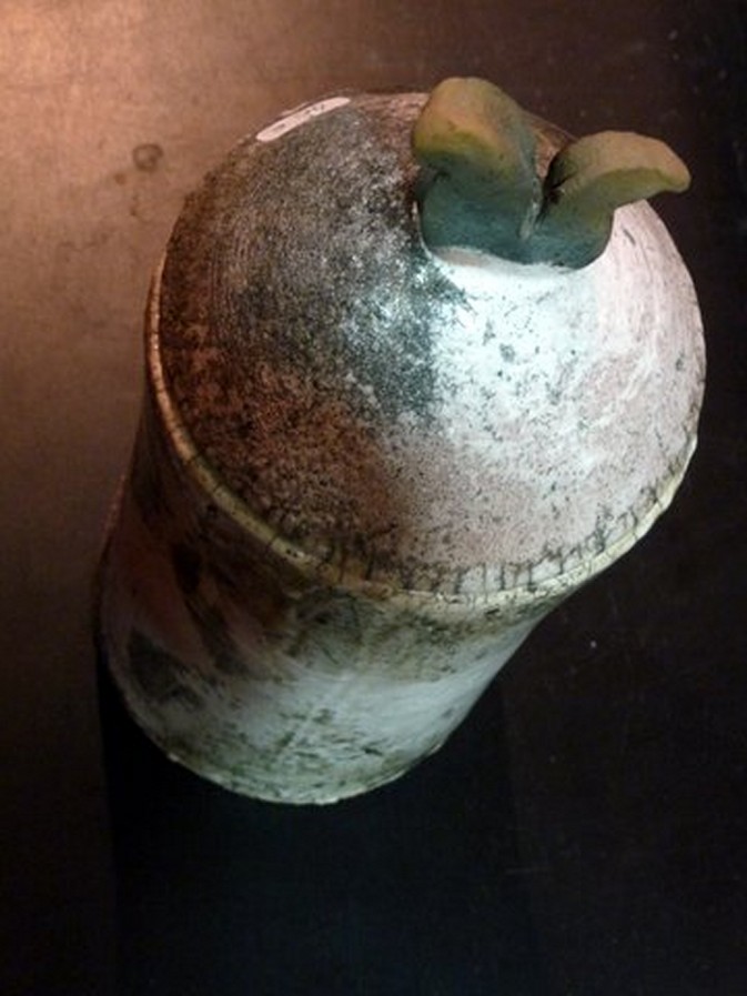 raku pot à couvercle oiseau