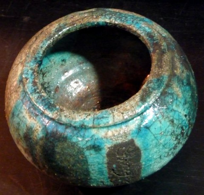 raku turquoise : objet décoratif